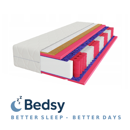 Bedsy Comfort Pocket Matras 160×200 - 23 cm - 7 Comfortzones - Pocketvering met Kokos