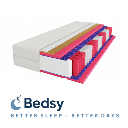 Bedsy Comfort Pocket Matras 160×200 - 23 cm - 7 Comfortzones - Pocketvering met Kokos