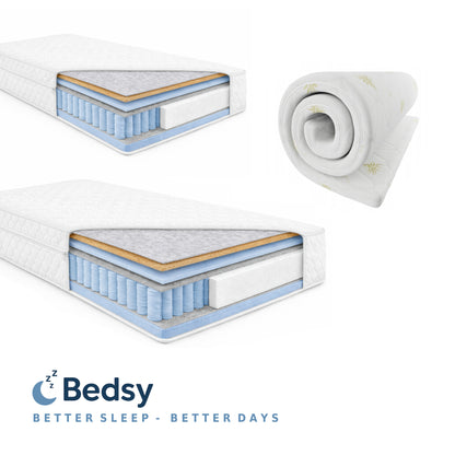 2x Bedsy Comfort Pocket Matras 90x200 + Aloe Comfort Topper 180x200| BUNDEL
